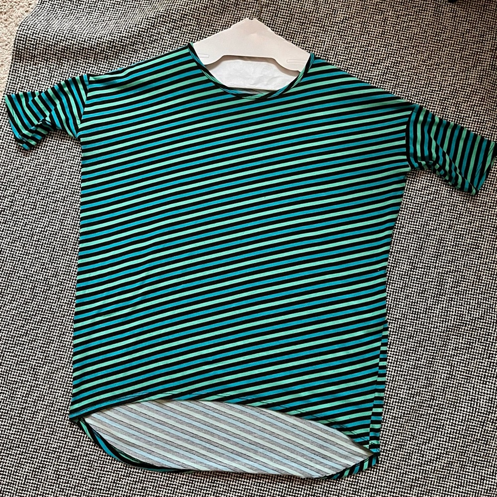 *3 for $18* TWOfer Lularoe Irma Tunics Teal &  Black w/ stripes. Med and Small.